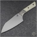 (#3200B-10IV) Microtech Knives Santoku 6" Kitchen Knife Bolster Ivory - Front