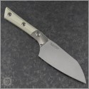 (#3300B-10IV) Microtech Knives Ivory Santoku 4.2" Kitchen Knife w/ Bolster - Back