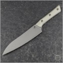 (#3400-10IV) Microtech Knives Ivory Utility Knife 6" Stonewash Black - Front