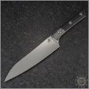 (#3400B-10BK) Microtech Knives Black Utility Knife 6" Stonewash w/ Bolster - Front