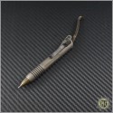 (#400-FO-TI-FOBR) Microtech Siphon II Pen Fallout Finish Titanium Fallout Finish Brass Internals & DLC Hardware - Front