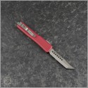 (#419-10RD) Microtech Red UTX-70 Hellhound Tanto Stonewash - Back