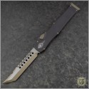 (#519-13NS) Microtech Bronzed Halo VI Hellhound Tanto Bronzed Plain - Front