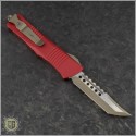 (#619-13RD) Microtech Troodon Hellhound Tanto Bronzed Plain w/ Red Handle - Back