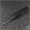 (#702-3DLCTSH) Microtech Hera D/E DLC Shadow Fully Serrated - Front