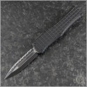 (#702-3TFRS) Microtech Hera D/E Black Fully Serrated Frag Handle - Front