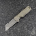 (#CK-CHUBF-GM) Chaves Knives C.H.U.B. Framelock Flipper Green Micarta - Front
