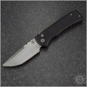 (#CK-PT229-BKS-TE) Chaves Knives Spiral Stipple Protech Collab 229 Auto Tanto Stonewash Black Handle - Front