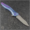 (#CLK-2D-003) Chapman Lake Knives CLK-2D Blue Handle Satin Blade - Back