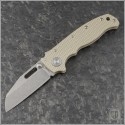 (#DK-AD205-CG10-SF) Demko Knives AD 20.5 Shark Foot Plain Coyote G-10 Handle - Front