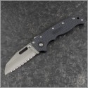 (#DK-AD205-SF-BK2) Demko Knives Black AD 20.5 Sharksfoot Full Serrated - Front