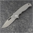(#DK-AD205-STI-CLP) Demko Knives AD 20.5 Clip Point Plain Smooth Titanium Handle - Front