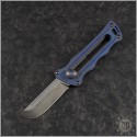 (#DRD-KatanaX-1) D Rocket Designs Blue Denim KatanaX Manual OTF - Front