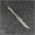 (#DRD-OB-FL) D Rocket Design OB Flamed Titanium Handle Satin Plain Blade - Back