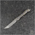 (#DRD-OB-FL) D Rocket Design OB Flamed Titanium Handle Satin Plain Blade - Front