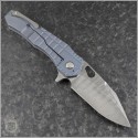 (#DSK-Atreus-Dam) DSK Tactical Atreus Titanium Handle San Mai Damascus Blade - Back