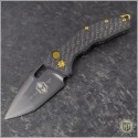(#H011-6A-CFtini) Heretic Knives Martyr Auto Carbon Fiber Handle DLC w/ TiNi Hardware - Front