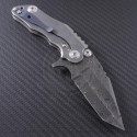 (#HG-0008) Mikkel Willumsen Custom CWC Damascus Tanto Flipper - Back