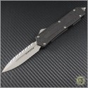 (#HG-0035) Microtech Scarab D/E Bead Blast Fully Serrated - Front