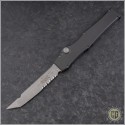 (#HG-0110) Microtech Halo III T/E Stonewash Part Serrated - Front