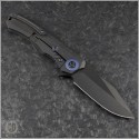 (#HTK-H001-6A-BLUTI) Heretic Knives Manual Wraith CF Bolster DLC Blade and Flamed Ti pivot collar - Back