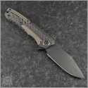 (#HTK-H001-6A-CFCHEM) Heretic Knives Manual Wraith Carbon Fiber Handle with Chemtina Brass Bolster - Back