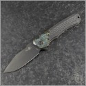 (#HTK-H001-6A-CFCHEM) Heretic Knives Manual Wraith Carbon Fiber Handle with Chemtina Brass Bolster - Front