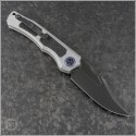 (#HTK-H002-8A-BLZ) Heretic Knives Blizzard White Wraith V4 Bowie Plain - Back