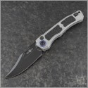 (#HTK-H002-8A-BLZ) Heretic Knives Blizzard White Wraith V4 Bowie Plain - Front