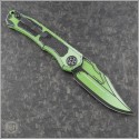 (#HTK-H002-CS-TX) Heretic Knives Cel Shade Toxic Green Wraith V4 Bowie Plain - Back
