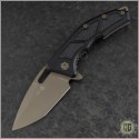 (#HTK-H009-4A-FDE) Heretic Knives Medusa Manual Tanto Cerakote w/ FDE Hardware - Front