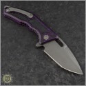 (#HTK-H009-5A-BRKPU) Heretic Knives Medusa Manual Battleworn Tanto w/ Breakthrough Purple Handle - Back