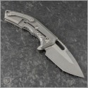 (#HTK-H009-5A-TIBATTLE) Heretic Knives Titanium Medusa Flipper T/E Battleworn - Back