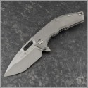 (#HTK-H009-5A-TIBATTLE) Heretic Knives Titanium Medusa Flipper T/E Battleworn - Front