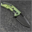 (#HTK-H009-6A-TIGRN) Heretic Knives Antique Green Ti Medusa Flipper T/E DLC - Back