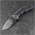 (#HTK-H009-CS-GRY) Heretic Knives Cell Shaded Gray Medusa Flipper T/E DLC - Front