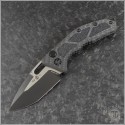 (#HTK-H011-10A-CF) Heretic Knives Carbon Fiber Medusa Black Two Tone Tanto - Front