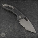 (#HTK-H011-5B-CF) Heretic Knives Carbon Fiber Medusa Battleworn Tanto Serrated - Back