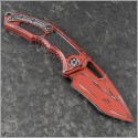 (#HTK-H012-CS-RD) Heretic Knives Cell Shaded Red Medusa Auto Recurve - Back