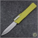 (#HTK-H014-2A-GR) Heretic Knives Cleric OTF Clip Point Stonewash w/ Green Handle - Front