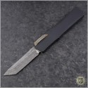 (#HTK-H015-DAM-CF2) Heretic Knives Cleric T/E Damascus w/ Carbon Fiber Cover - Front