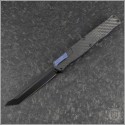 (#HTK-H019-6A-CFBLU) Heretic Knives Carbon Fiber Cleric II DLC Plain T/E - Front
