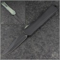 (#HTK-H030B-8A-JADE) Heretic Knives Jade Green Manticore X Bowie Battleworn Black - Front