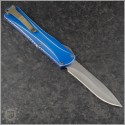 (#HTK-H033-2A-BD) Heretic Knives Distressed Blue Manticore-X Recurve Stonewash Plain - Back