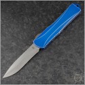 (#HTK-H033-2A-BD) Heretic Knives Distressed Blue Manticore-X Recurve Stonewash Plain - Front