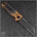 (#HTK-H034-6B-Cu) Heretic Knives Copper Auto Butcher Black Part Serrated - Back