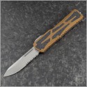 (#HTK-H039-2B-RB) Heretic Knives Rootbeer Colossus S/E Stonewash Part Serrated - Front