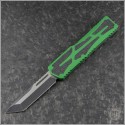 (#HTK-H040-14A-GRN) Heretic Knives Green Colossus T/E Battle Black Plain - Front