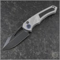 (#HTK-H046-8A-BLZ) Heretic Knives Blizzard Worn Pariah Button-Lock Battle Black Plain - Front