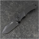 (#HTK-H055-4A-T) Heretic Knives Mini Pariah Auto Black Tanto Plain - Front